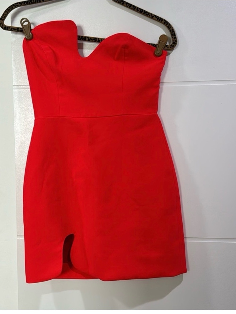 Amanda Uprichard Strapless Sculpted Heart Red Mini Dress - Picture 4 of 4